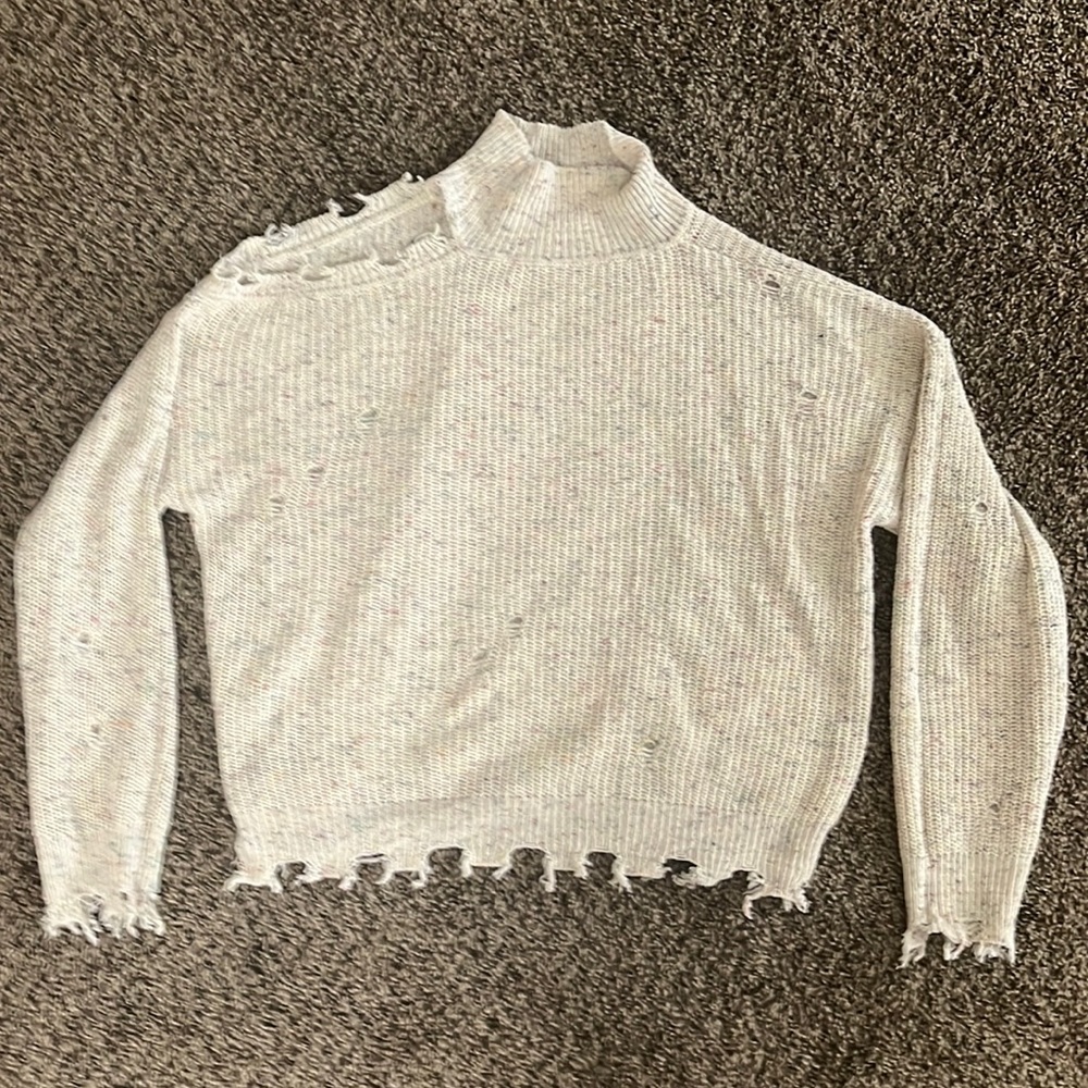 SHEIN Cream Sweater with colorful dots